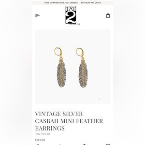 Vintage Silver Casbah Mini Feather Earrings